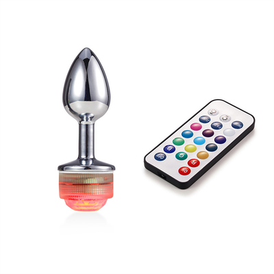 Mudança de cor ânus alargar anal traseiro Plug com controle remoto anal luz plug anal Plug com luzes led