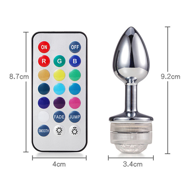 Mudança de cor ânus alargar anal traseiro Plug com controle remoto anal luz plug anal Plug com luzes led
