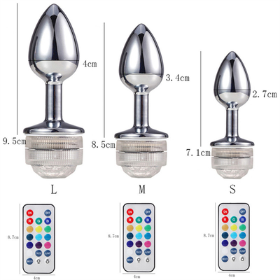 Mudança de cor ânus alargar anal traseiro Plug com controle remoto anal luz plug anal Plug com luzes led