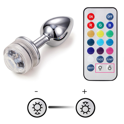Mudança de cor ânus alargar anal traseiro Plug com controle remoto anal luz plug anal Plug com luzes led