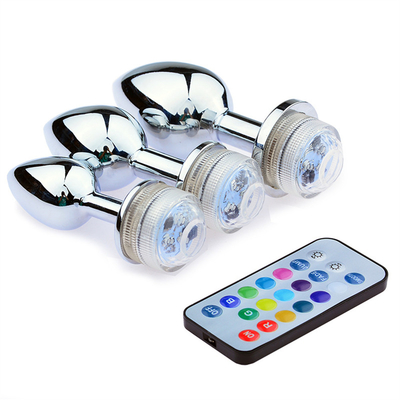 Mudança de cor ânus alargar anal traseiro Plug com controle remoto anal luz plug anal Plug com luzes led