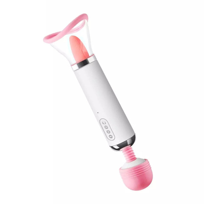 Dual Heed AV Bastão Ligar Língua Sucção Vibrator Vagina Massagem Vagina Vibrator Masturbação Feminina