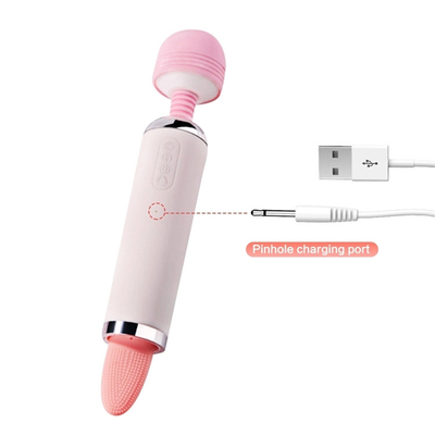 Dual Heed AV Bastão Ligar Língua Sucção Vibrator Vagina Massagem Vagina Vibrator Masturbação Feminina