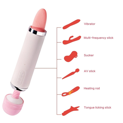 Dual Heed AV Bastão Ligar Língua Sucção Vibrator Vagina Massagem Vagina Vibrator Masturbação Feminina