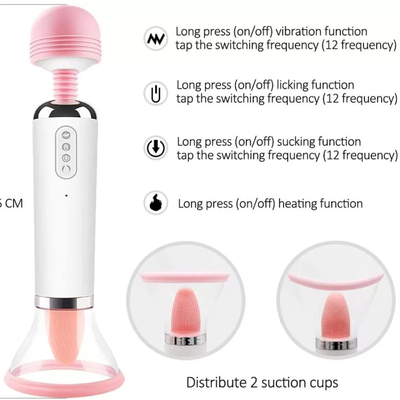 Dual Heed AV Bastão Ligar Língua Sucção Vibrator Vagina Massagem Vagina Vibrator Masturbação Feminina