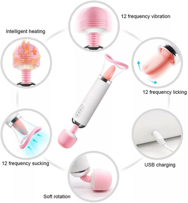 Dual Heed AV Bastão Ligar Língua Sucção Vibrator Vagina Massagem Vagina Vibrator Masturbação Feminina