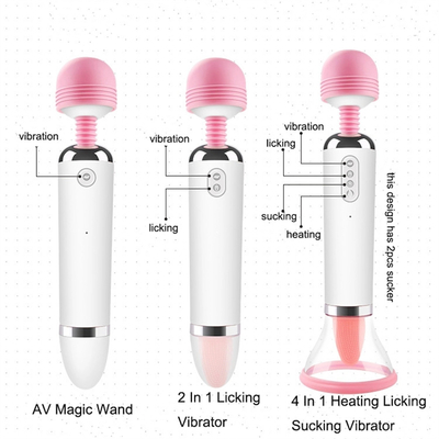 Dual Heed AV Bastão Ligar Língua Sucção Vibrator Vagina Massagem Vagina Vibrator Masturbação Feminina