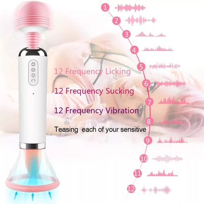 Dual Heed AV Bastão Ligar Língua Sucção Vibrator Vagina Massagem Vagina Vibrator Masturbação Feminina