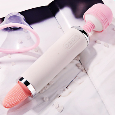 Dual Heed AV Bastão Ligar Língua Sucção Vibrator Vagina Massagem Vagina Vibrator Masturbação Feminina