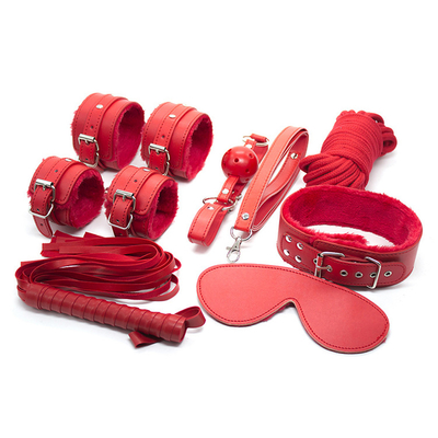 Bondage PU Kit de Fetish de Couro Restrações Escravos Bondage de brinquedo sexual para casais