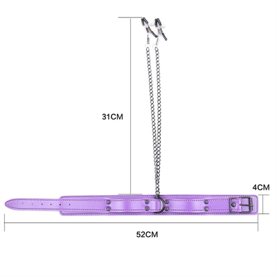 Novo colarinho de couro com pinça de mamilo pinça cadeia de casal SM brinquedos sexuais para mulheres ferramentas sexuais casais jogos para adultos