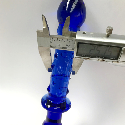 Dildos de vidro Massagista de próstata azul Dildos de vidro de cristal Brinquedos sexuais para mulheres