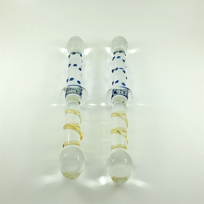 Dildos de vidro de cabeça dupla Dildos de vidro de cabeça dupla Dildos de vidro para mulheres