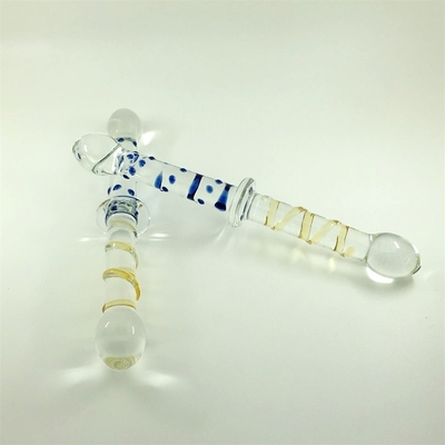 Dildos de vidro de cabeça dupla Dildos de vidro de cabeça dupla Dildos de vidro para mulheres