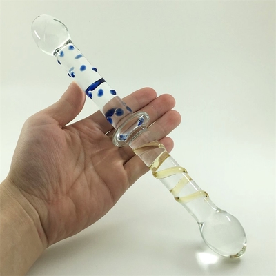 Dildos de vidro de cabeça dupla Dildos de vidro de cabeça dupla Dildos de vidro para mulheres