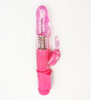 Recarregável Rotação de Propulsão Ponto G Dildos Dupla Galinha Vagina de Sexo de Coelho Vibrator para Mulheres Clitóris Feminino Brinquedo Sexual