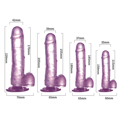 Venda Quente Grande Tamanho Plástico Barato e Colorido Dildo TPE Realista Penis Artificial Grande Para Mulheres Penis de Brinquedo Sexual Para Mulheres