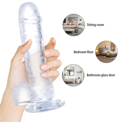 Venda Quente Grande Tamanho Plástico Barato e Colorido Dildo TPE Realista Penis Artificial Grande Para Mulheres Penis de Brinquedo Sexual Para Mulheres