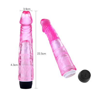 Vibrator de pênis TPE sem passo Pênis artificial para mulher