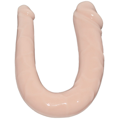 Dildo médico TPE Dildo em forma de U Pênis de cabeça dupla para masturbação feminina