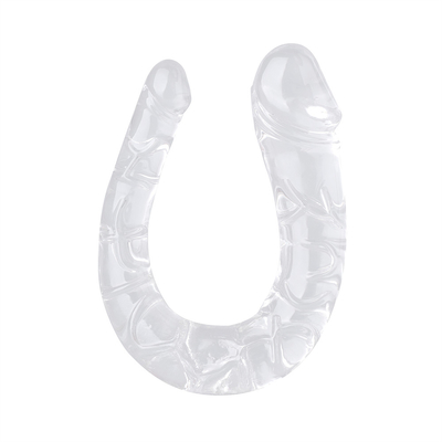 Dildo médico TPE Dildo em forma de U Pênis de cabeça dupla para masturbação feminina