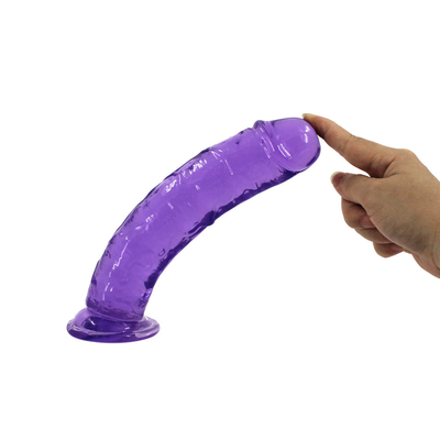 Dildo realista com geleia para iniciantes, Dildos de 7 polegadas de cristal com ponto G, Pênis flexível com vaso de sucção para mão livre