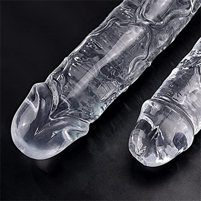 Dildo realista com geleia para iniciantes, Dildos de 7 polegadas de cristal com ponto G, Pênis flexível com vaso de sucção para mão livre