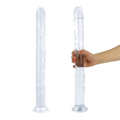 Dildo realista com geleia para iniciantes, Dildos de 7 polegadas de cristal com ponto G, Pênis flexível com vaso de sucção para mão livre