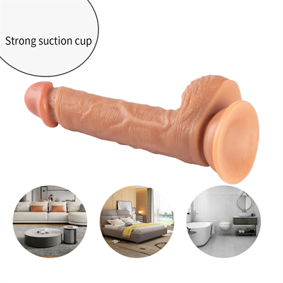Sentimento de pele realista Dildos Material macio Pênis enorme e grande com vaso de sucção Brinquedos sexuais para mulher Masturbação feminina