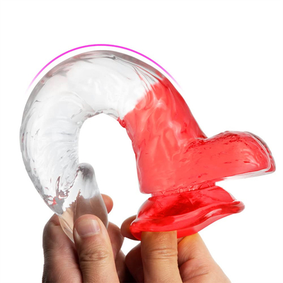 Penis de geléia macia Artificial de tamanhos diferentes Dick Toy para adultos Colorido Penis de borracha de cristal Grande Dildo Realista Para Mulher