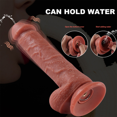 China Fábrica realista empurrando masturbação feminina líquido silicone controle remoto sem fio telescópico vibrador de dildo