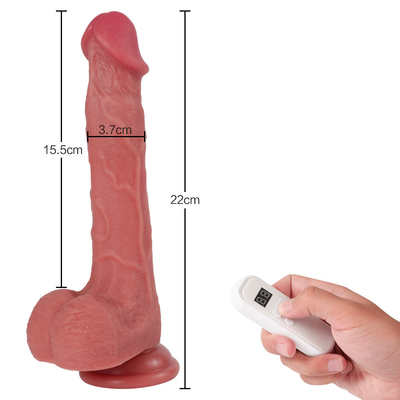 Remote de controlo sem fios Pênis de silicone Masturbação feminina Produtos para adultos Brinquedos sexuais Aquecimento Telescópico Dildos Vibratores