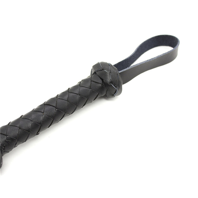 Bdsm Tecelagem Pu Couro Led chicote múltipla preto e vermelho trançado cordel cavalo chicote sexo popular sm bdsm escravo fetichismo