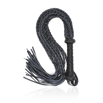 Bdsm Tecelagem Pu Couro Led chicote múltipla preto e vermelho trançado cordel cavalo chicote sexo popular sm bdsm escravo fetichismo