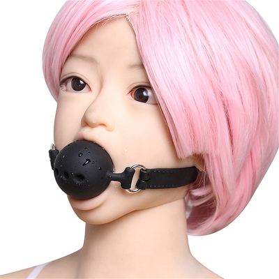 Boca de bola de silicone, Boca respirável com cinto de silicone para brincar com adultos