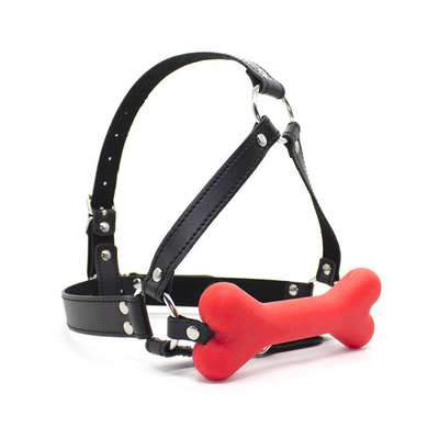 SM Cachorro Ossos Boca Boca Plug Silicona BDSM Casal de couro Flirteando Jogos de contenção Adultos Para o Casal