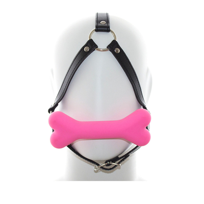 SM Cachorro Ossos Boca Boca Plug Silicona BDSM Casal de couro Flirteando Jogos de contenção Adultos Para o Casal