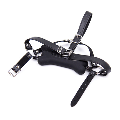SM Cachorro Ossos Boca Boca Plug Silicona BDSM Casal de couro Flirteando Jogos de contenção Adultos Para o Casal