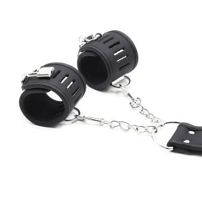 BDSM Bondage algemas de couro conjunto de retenção ajustável Bondage algemas de tornozelo casais jogos produtos sexuais