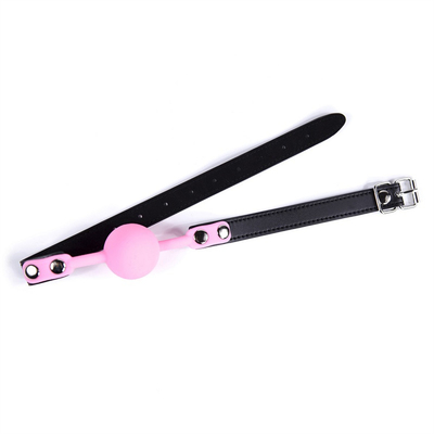 Brinquedos de fechadura Jogos para adultos Fetiche Boca de silicone Boca de focinho Bola de couro Pu Bondage Restrições Rosa Vermelho Cores pretas