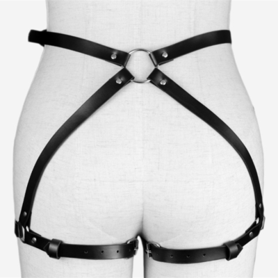 Sexy Punk Leather Garter cinturão ajustável cintura sexo corpo pernas arnês BDSM feminino