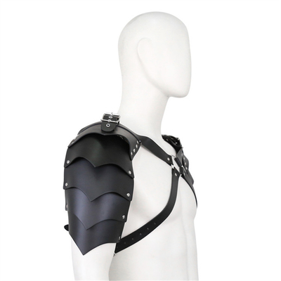 BDSM Bondage Fetish Homem Faixa de ombro Couro falso Homossexual Black Chest Harness
