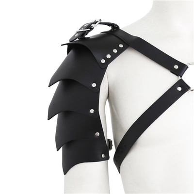 BDSM Bondage Fetish Homem Faixa de ombro Couro falso Homossexual Black Chest Harness