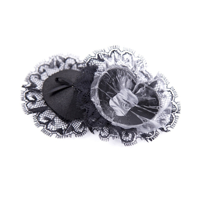 Patch de renda de couro Preto PU Sexy Nipple Cover Pastéis de peito Saúde Sexual Bowknot SM Nipple Cover