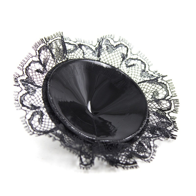Patch de renda de couro Preto PU Sexy Nipple Cover Pastéis de peito Saúde Sexual Bowknot SM Nipple Cover