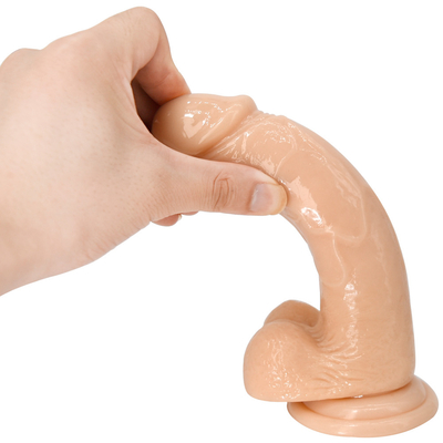 Dildos realistas parecem uma pele limpa Dildos com vaso de sucção para brincar sem mãos Material seguro para o corpo e brinquedos sexuais para adultos