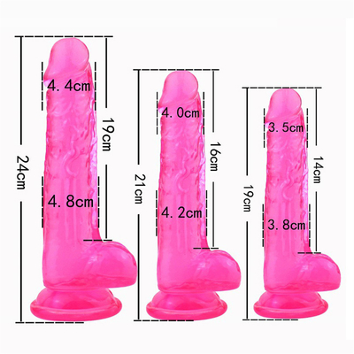 Varas transparentes do falo de Crystal Realistic Dildo Sex Toy para mulheres