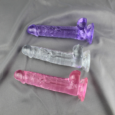 Varas transparentes do falo de Crystal Realistic Dildo Sex Toy para mulheres
