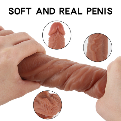 Vibrante empurrando realista Dildos com vaso de sucção masturbação feminina aquecimento do pênis controle remoto dick grande Dildos