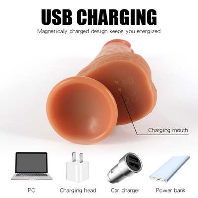 Controle remoto Dildo Vibrator de empuxo Grátis Boi de brinquedo sexual Vibração segura Rotação realista Dildo para mulheres e homens